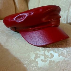 Faux Leather Hat